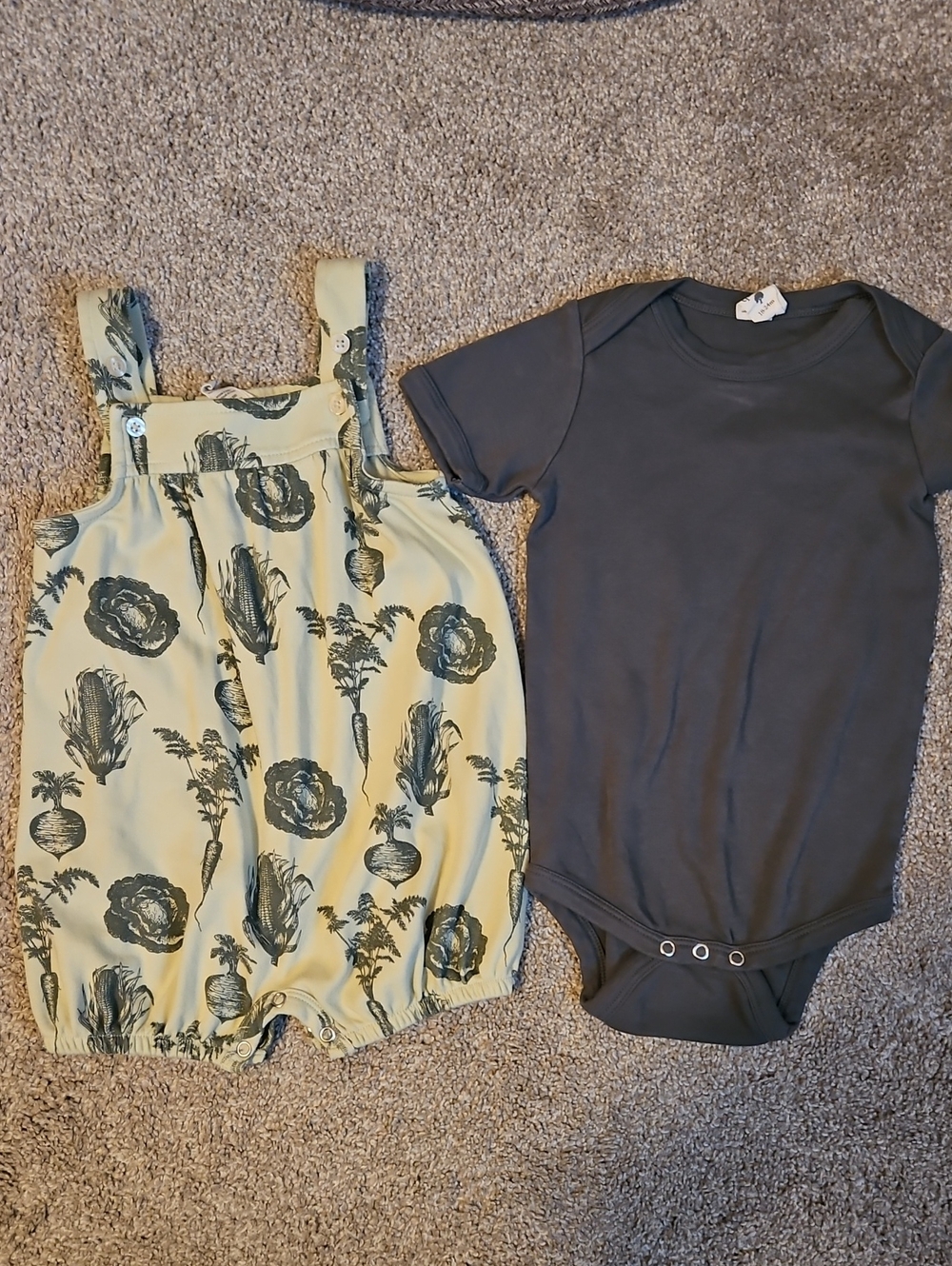 Kate Quinn Organic Cotton Vegetable Bubble Shortall & Bodysuit Set 18-24M